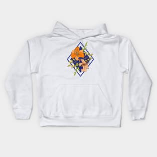 Lilies On Blue Kids Hoodie